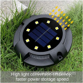 Lampu tanah solar 8 LED Disk lampu solar kalis air bertenaga lampu di tanah untuk taman, rumput, laluan, laluan pejalan kaki, dek, halaman